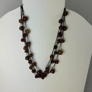 Cookie Lee Multi Strand Layerd Carnelian Stones Earthy Boho necklaces